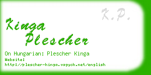 kinga plescher business card